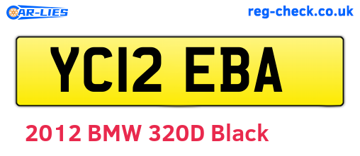 YC12EBA are the vehicle registration plates.