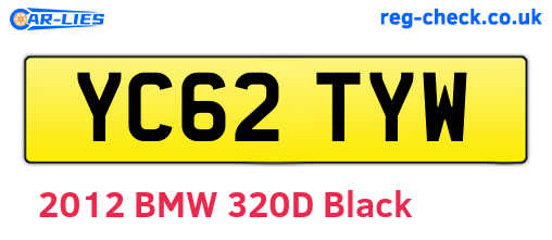 YC62TYW are the vehicle registration plates.