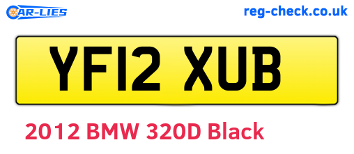 YF12XUB are the vehicle registration plates.