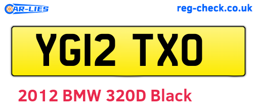 YG12TXO are the vehicle registration plates.