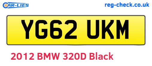 YG62UKM are the vehicle registration plates.