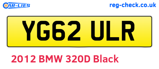 YG62ULR are the vehicle registration plates.