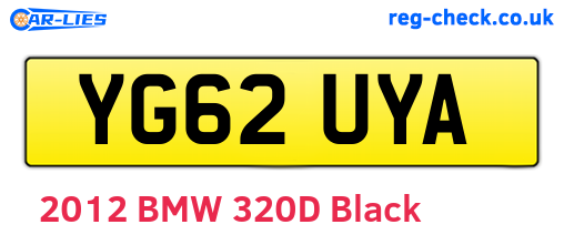 YG62UYA are the vehicle registration plates.