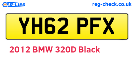 YH62PFX are the vehicle registration plates.
