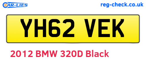 YH62VEK are the vehicle registration plates.
