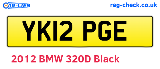 YK12PGE are the vehicle registration plates.
