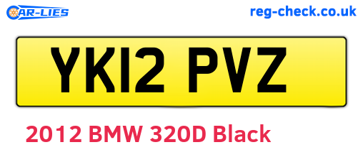 YK12PVZ are the vehicle registration plates.