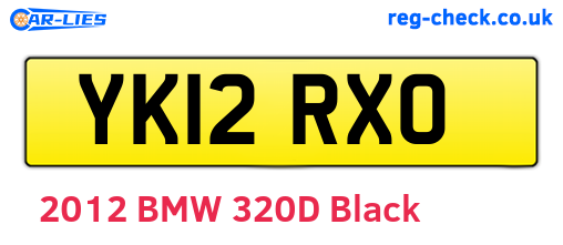 YK12RXO are the vehicle registration plates.