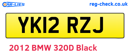 YK12RZJ are the vehicle registration plates.