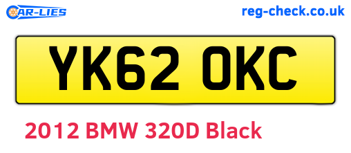 YK62OKC are the vehicle registration plates.