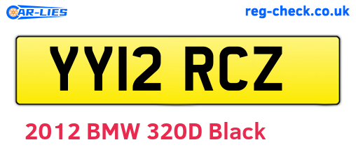 YY12RCZ are the vehicle registration plates.
