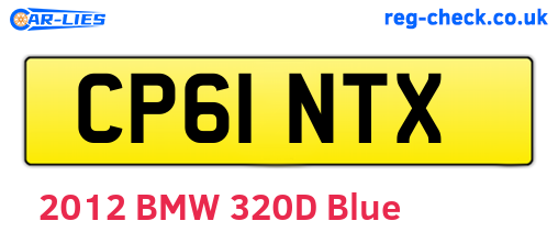 CP61NTX are the vehicle registration plates.