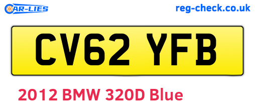 CV62YFB are the vehicle registration plates.