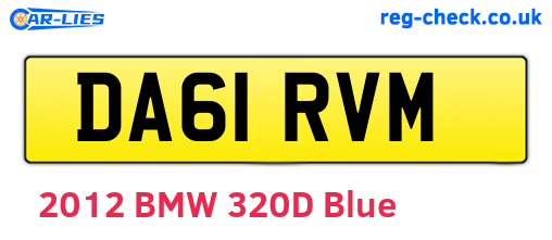 DA61RVM are the vehicle registration plates.