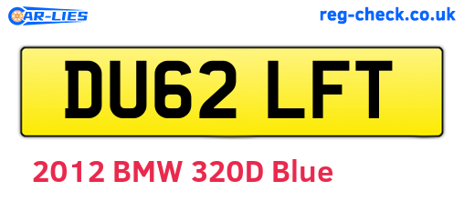 DU62LFT are the vehicle registration plates.