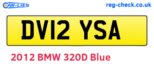 DV12YSA are the vehicle registration plates.