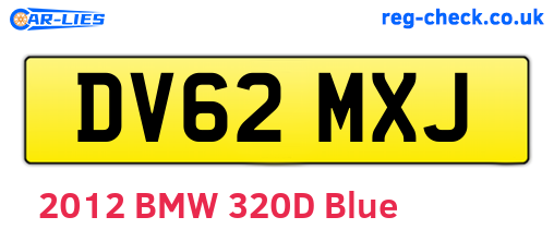 DV62MXJ are the vehicle registration plates.
