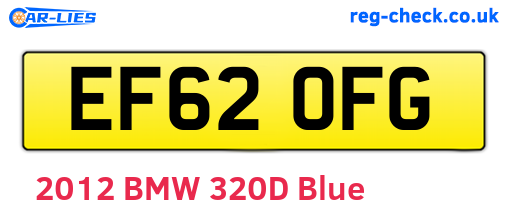 EF62OFG are the vehicle registration plates.