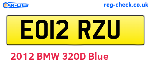 EO12RZU are the vehicle registration plates.