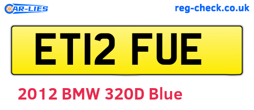ET12FUE are the vehicle registration plates.