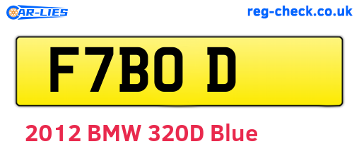 F7BOD are the vehicle registration plates.
