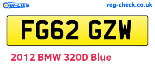FG62GZW are the vehicle registration plates.