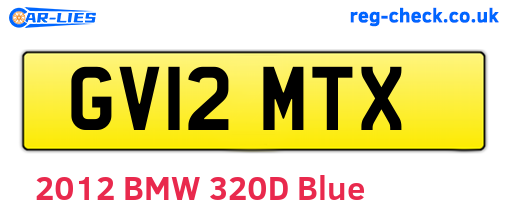 GV12MTX are the vehicle registration plates.