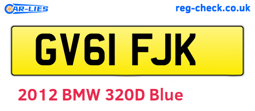 GV61FJK are the vehicle registration plates.