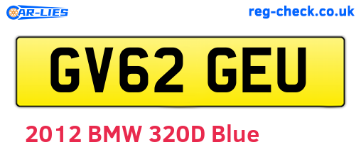 GV62GEU are the vehicle registration plates.