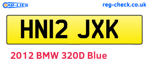 HN12JXK are the vehicle registration plates.