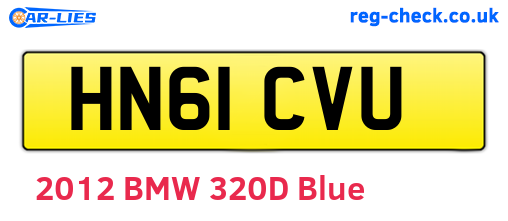 HN61CVU are the vehicle registration plates.
