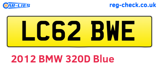 LC62BWE are the vehicle registration plates.