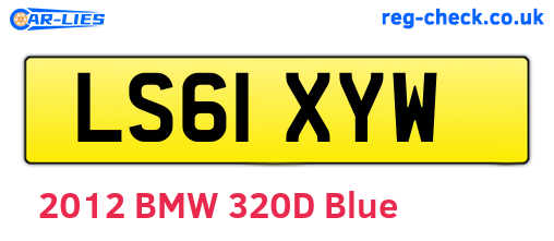 LS61XYW are the vehicle registration plates.