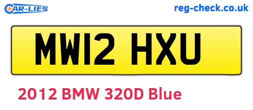 MW12HXU are the vehicle registration plates.