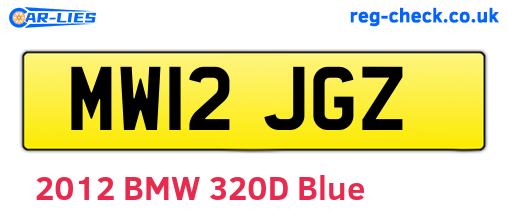 MW12JGZ are the vehicle registration plates.