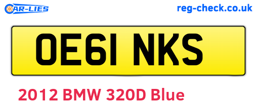 OE61NKS are the vehicle registration plates.