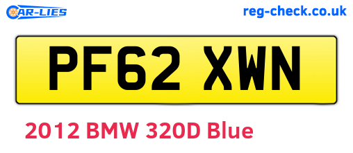 PF62XWN are the vehicle registration plates.