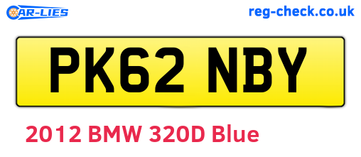 PK62NBY are the vehicle registration plates.