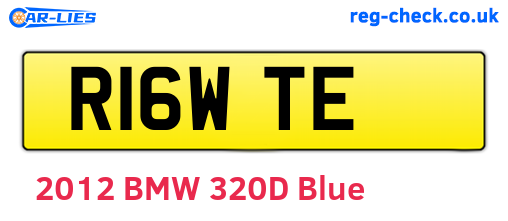 R16WTE are the vehicle registration plates.