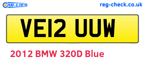 VE12UUW are the vehicle registration plates.