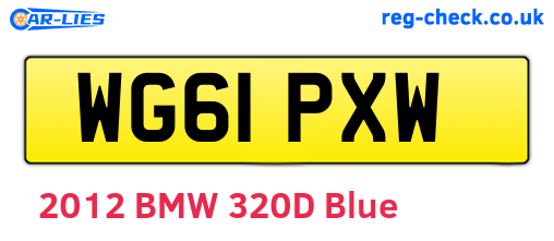 WG61PXW are the vehicle registration plates.