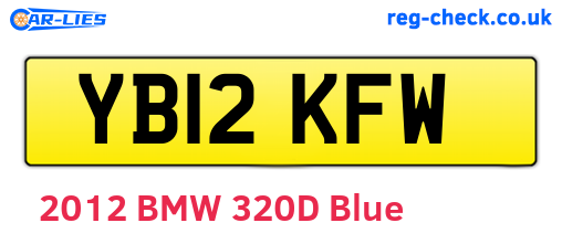 YB12KFW are the vehicle registration plates.