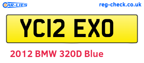 YC12EXO are the vehicle registration plates.