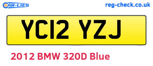 YC12YZJ are the vehicle registration plates.