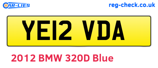 YE12VDA are the vehicle registration plates.