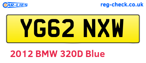 YG62NXW are the vehicle registration plates.