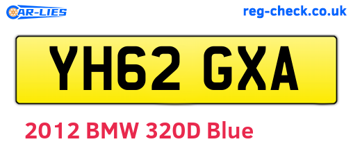 YH62GXA are the vehicle registration plates.