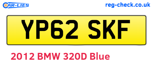 YP62SKF are the vehicle registration plates.