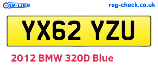 YX62YZU are the vehicle registration plates.