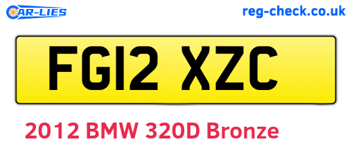 FG12XZC are the vehicle registration plates.